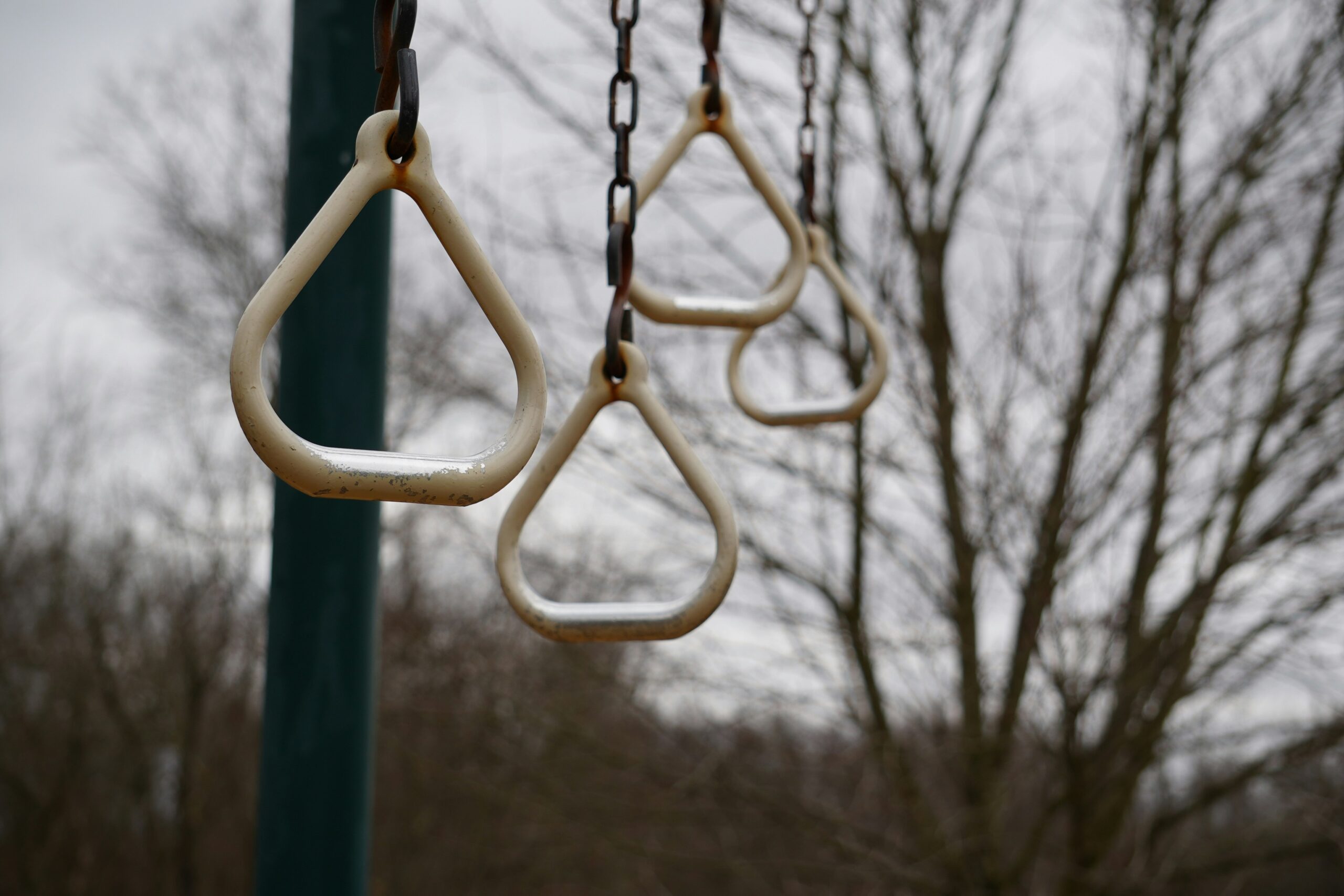 Empty monkey bars, to signify the gap we leave between relationships.