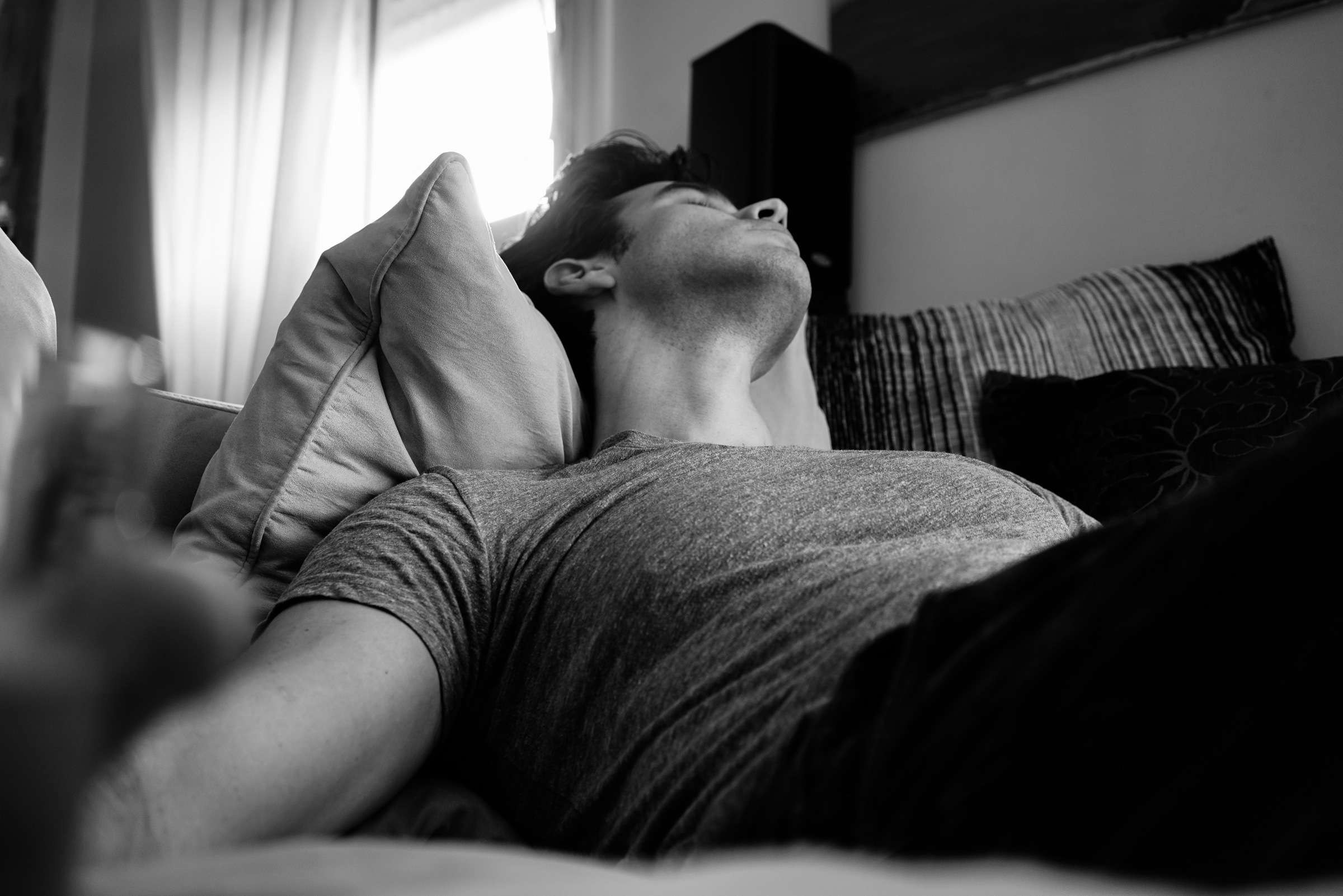 A man having trouble sleeping